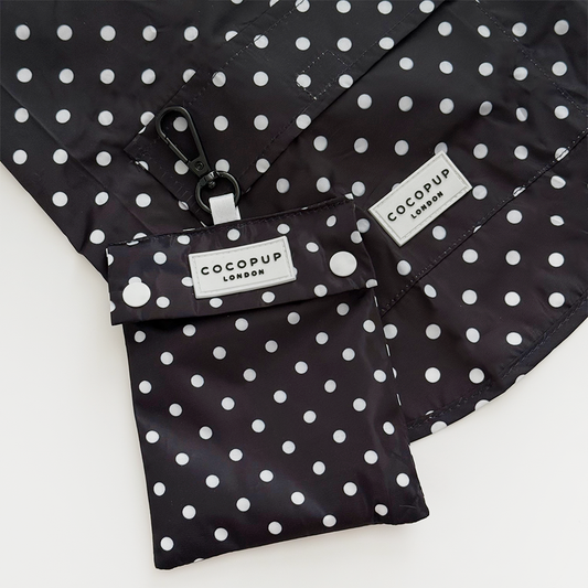 Cocopup London - Dog Raincoat - Black Polka Dot