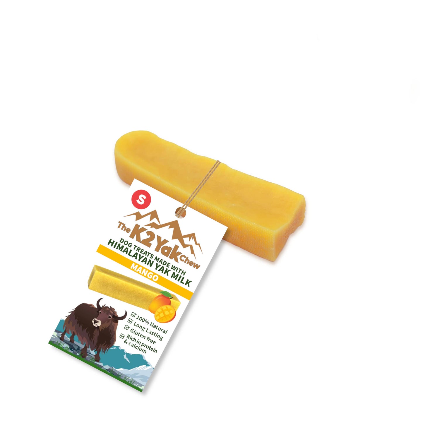 Real Pet Supplies - K2 Yak Chews 100% Natural Dog Treats Mango Small