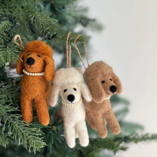 Felt Poodle Ornament - Assorted Colors