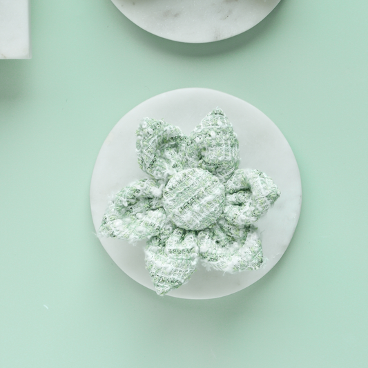 Cocopup London - Matcha Textured Tweed Collar Flower