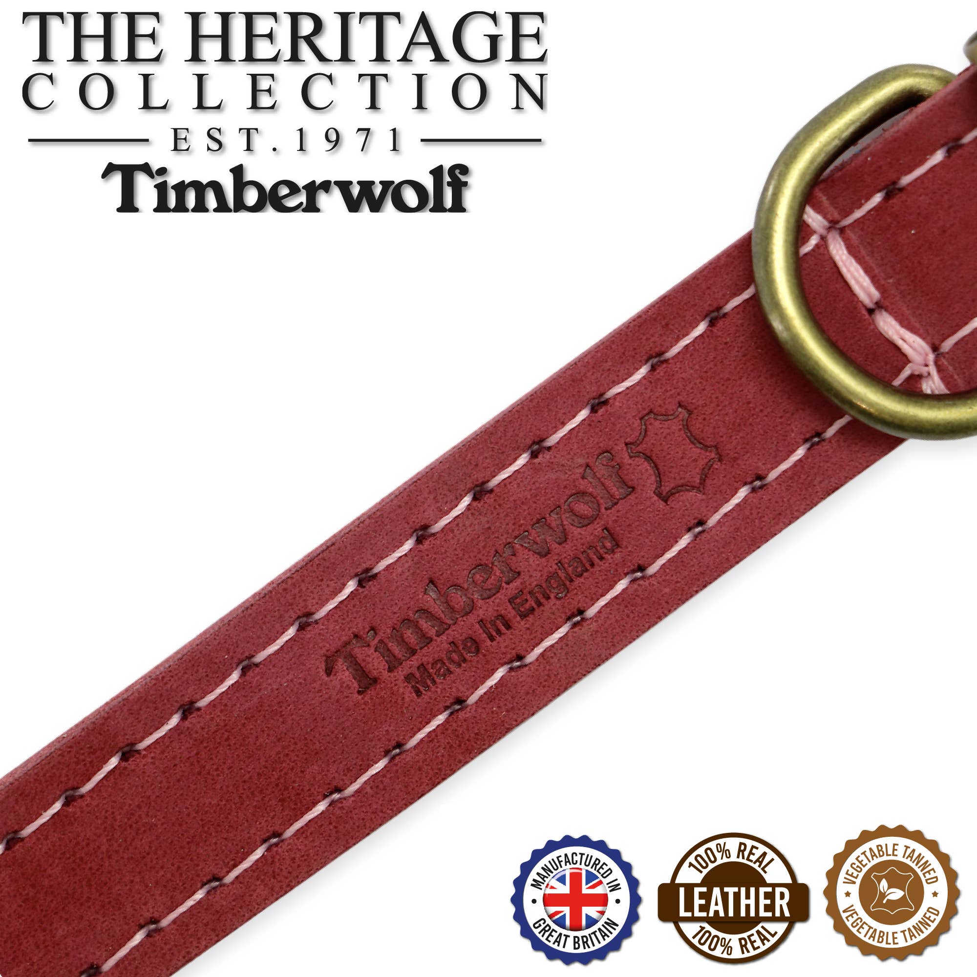 Ancol Pet Products Ltd - Timberwolf Leather Collar Raspberry