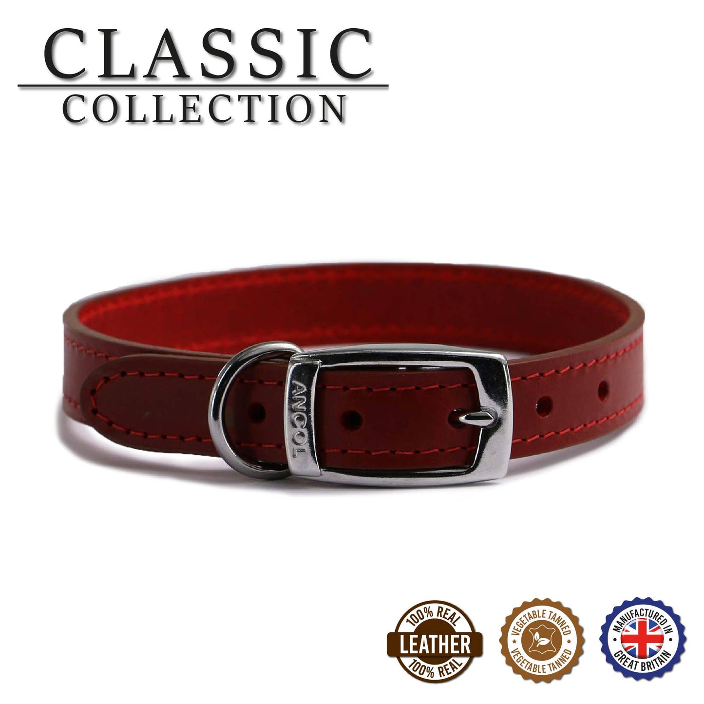 Ancol Pet Products Ltd - Heritage Collection Leather Collar Red