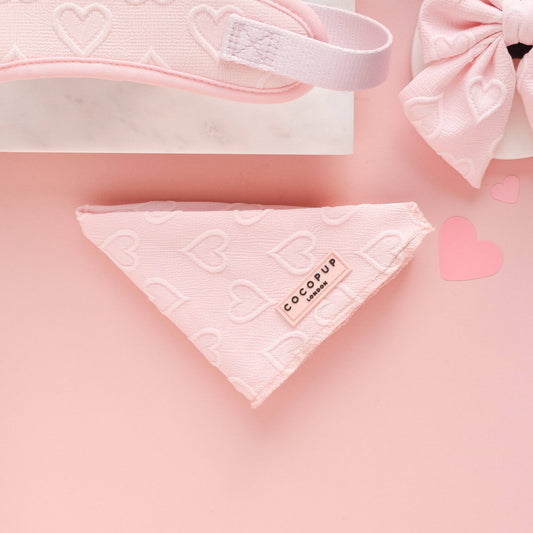 Cocopup London - Luxe Bandana - Baby Pink Heart
