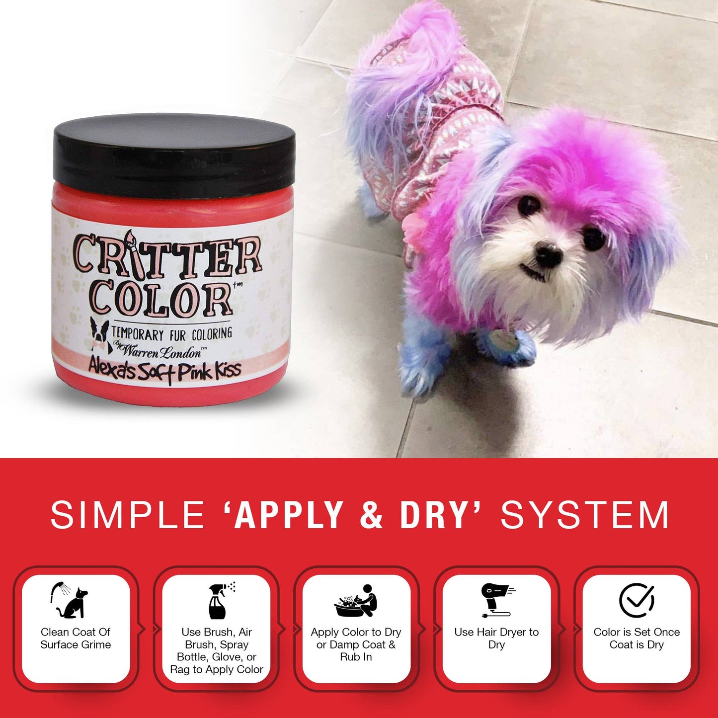 Critter Color - Temporary Fur Coloring - 7 Color Options