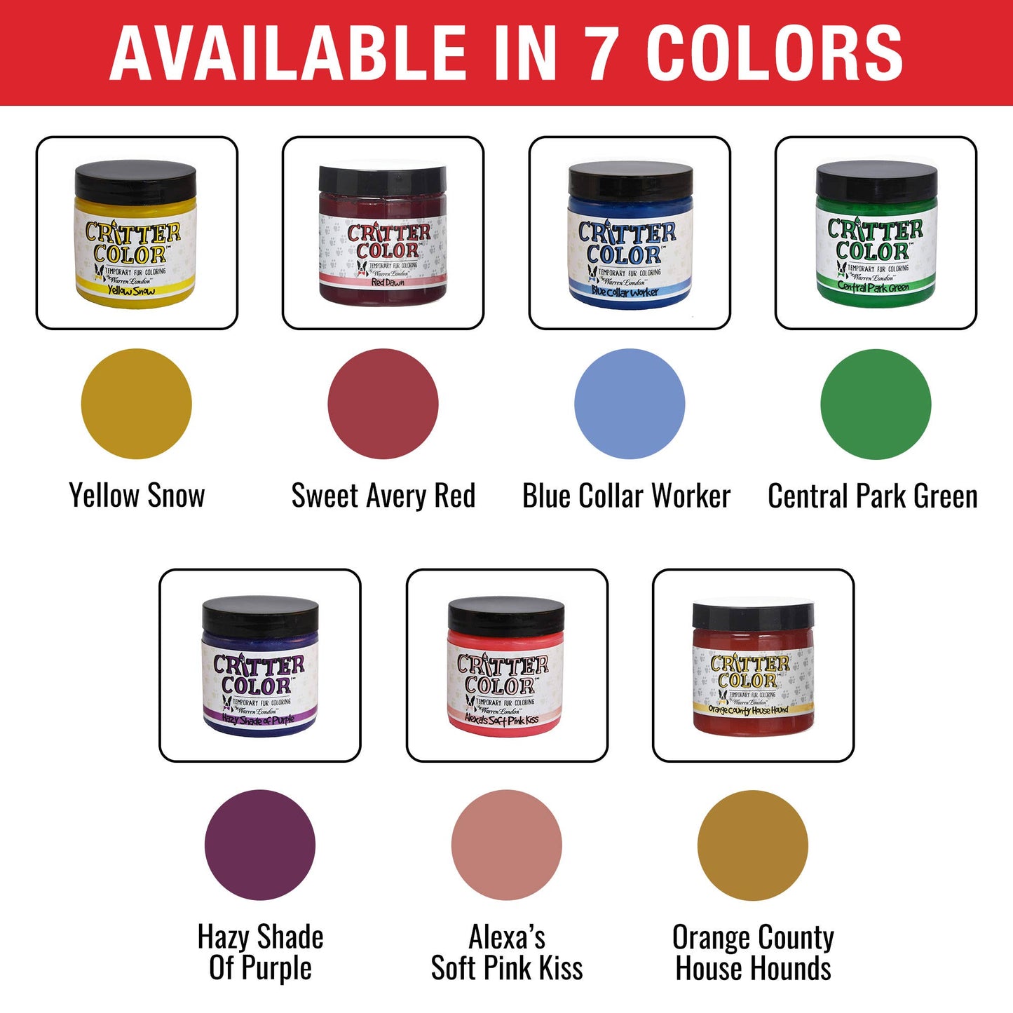 Critter Color - Temporary Fur Coloring - 7 Color Options