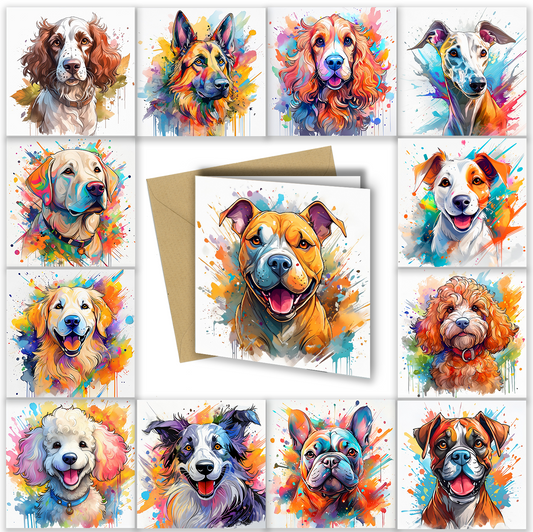 Dog/Puppy Splash of Watercolor / Watercolour, Birthday