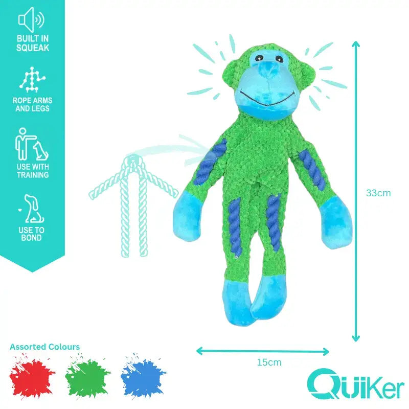 Quiker Pet Products - Rope Body Monkey Dog Toy