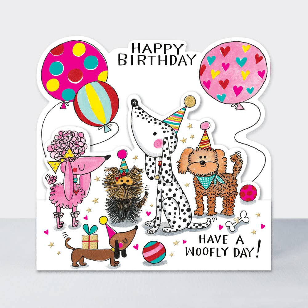 Rachel Ellen Designs - Side by Side - Happy Birthday/Party Dogs & Balloons