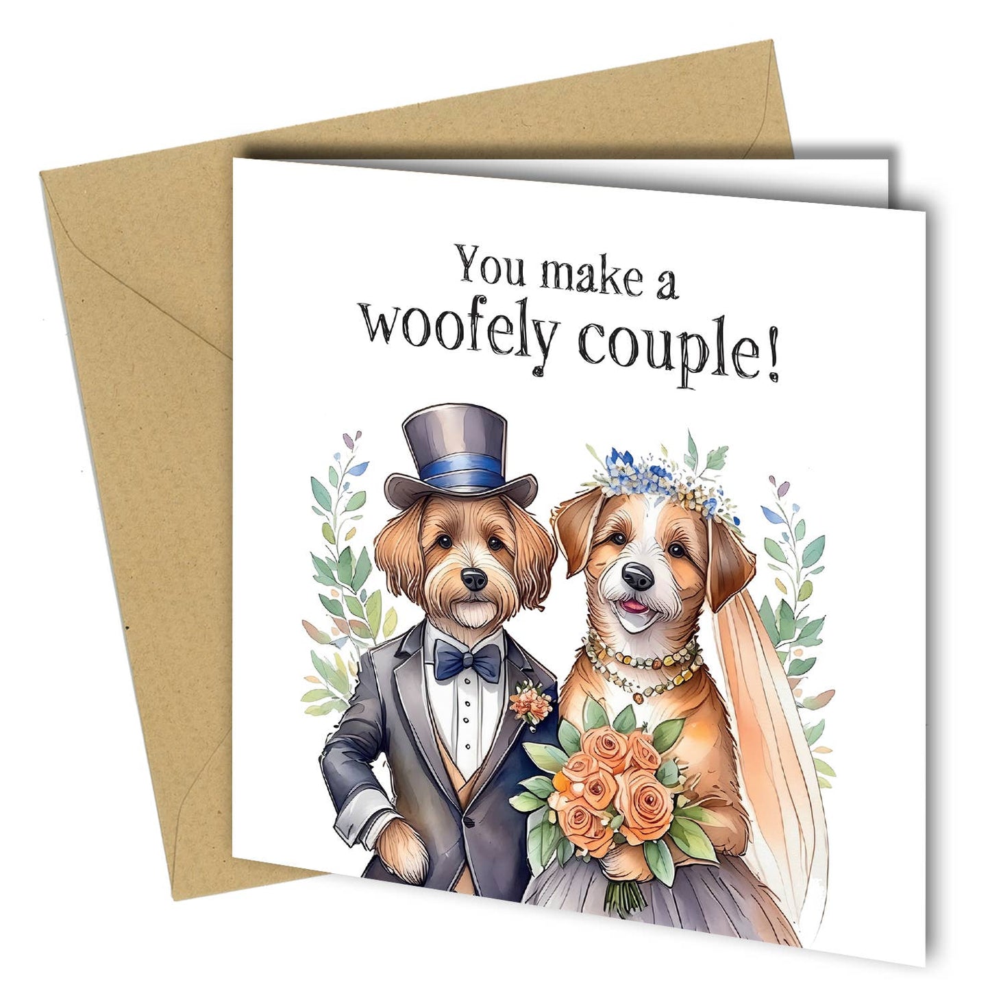 #1635 Your make a woofely couple! dog lovers / wedding