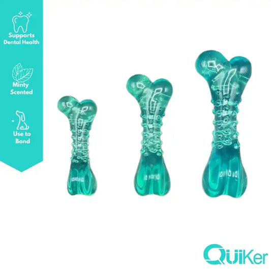 Quiker Pet Products - Minty TPR 11.7cm Dental Dog Toy Bone