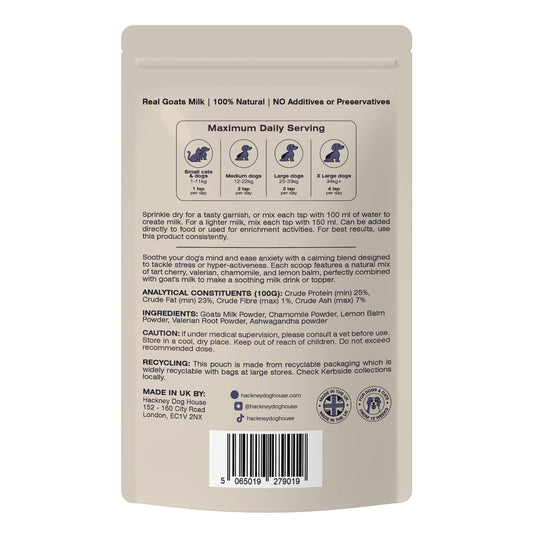 Hackney Dog House - Calming Goats Milk Powder for Dogs | Makes Twelve Pints