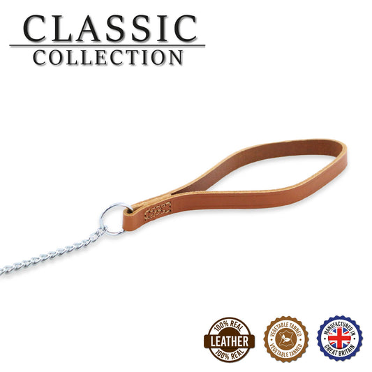 Ancol Pet Products Ltd - Heritage  Collection Leather & Chain Lead TAN