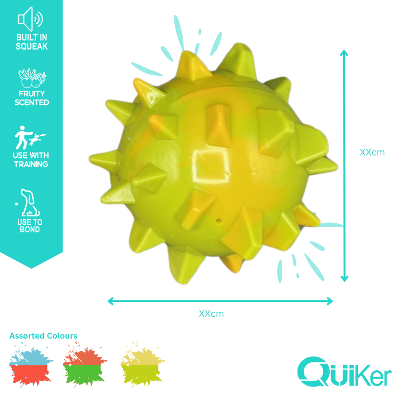 Quiker Pet Products - NEW! Fruitex - Squeaky Round Ball Dog Toy