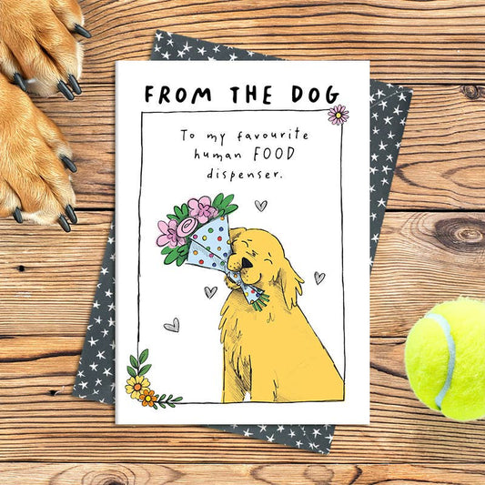 Dandelion Stationery - From the dog - Food dispenser - Greetings Card