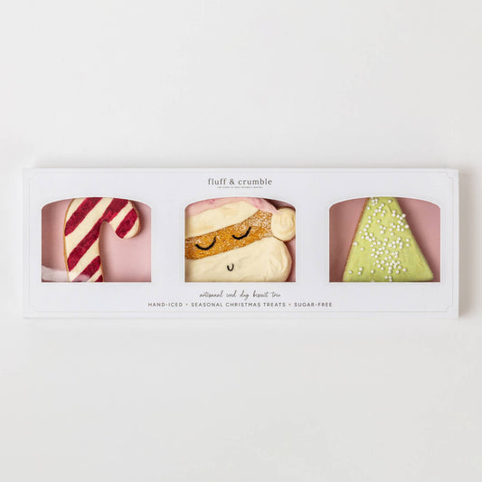 Fluff & Crumble - Christmas Iced Dog Biscuit Trio