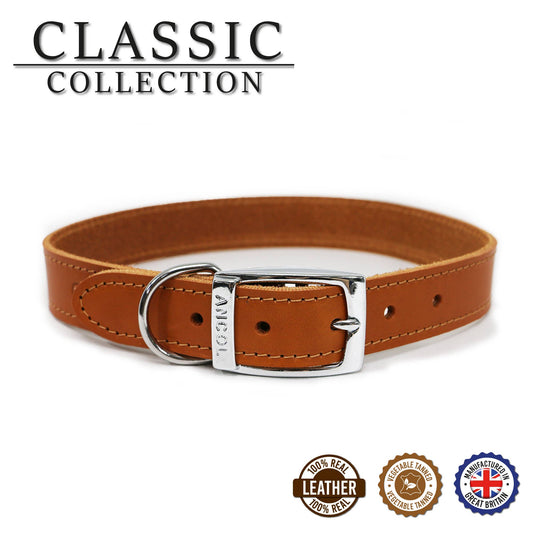 Ancol Pet Products Ltd - Heritage Collection Leather Collar Tan