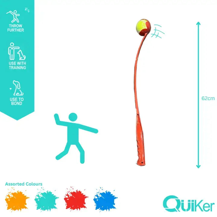 Quiker Pet Products - L 62cm Tennis Ball Launcher/Thrower Dog Toy - 16 Pack Inner