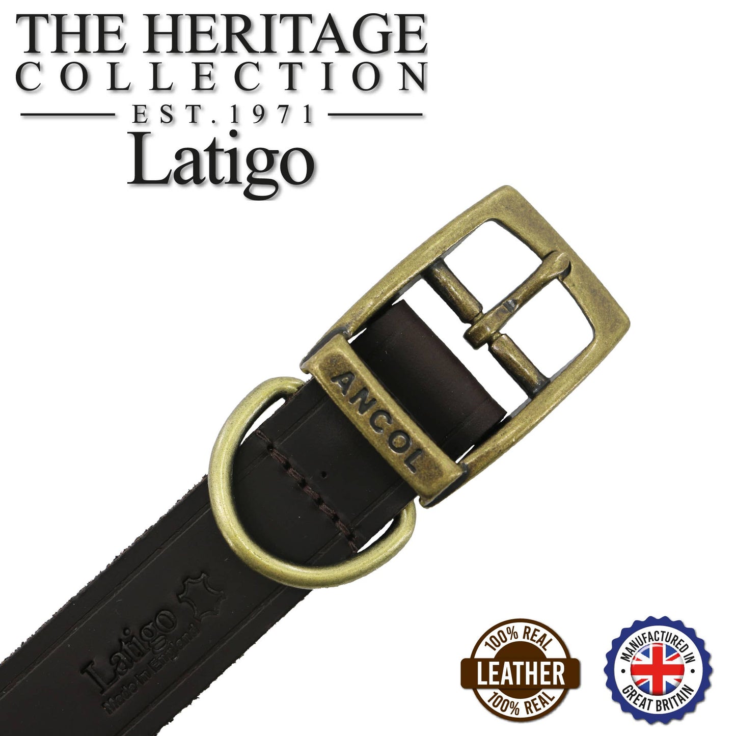 Ancol Pet Products Ltd - Latigo Leather Collar Havana